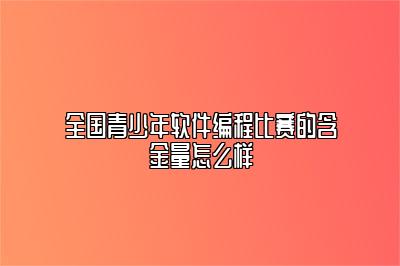 全国青少年软件编程比赛的含金量怎么样 