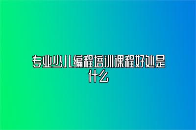 专业少儿编程培训课程好处是什么 