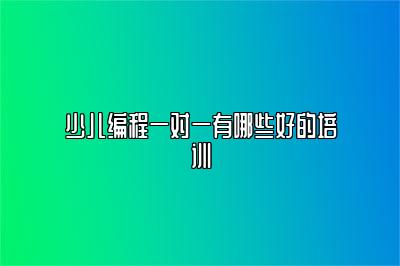 少儿编程一对一有哪些好的培训 