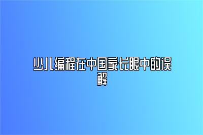 少儿编程在中国家长眼中的误解 