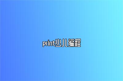 print少儿编程 