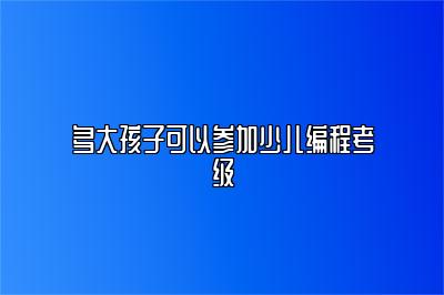 多大孩子可以参加少儿编程考级 