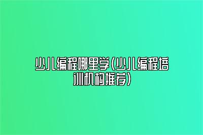 少儿编程哪里学（少儿编程培训机构推荐）