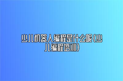 少儿机器人编程是什么呢（少儿编程培训）