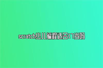 scratch少儿编程适合17岁吗