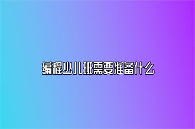 编程少儿班需要准备什么 