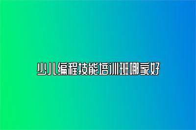 少儿编程技能培训班哪家好