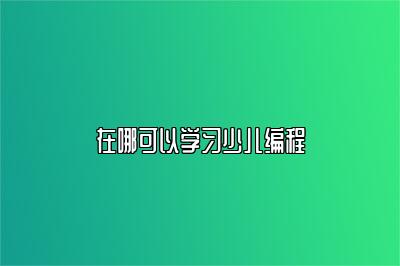 在哪可以学习少儿编程 