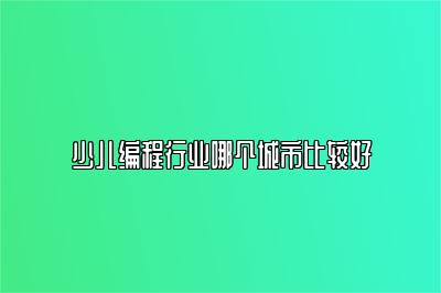 少儿编程行业哪个城市比较好 