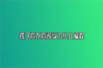 孩子应不应该学习少儿编程 