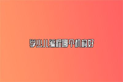 学少儿编程哪个机构好 