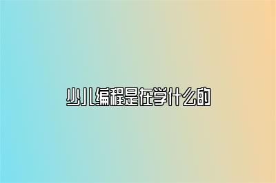 少儿编程是在学什么的 