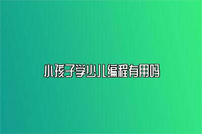 小孩子学少儿编程有用吗 