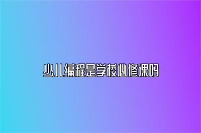 少儿编程是学校必修课吗