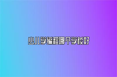 少儿学编程哪个学校好