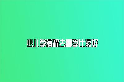 少儿学编程去哪学比较好 