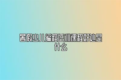 暑假少儿编程培训课程好处是什么