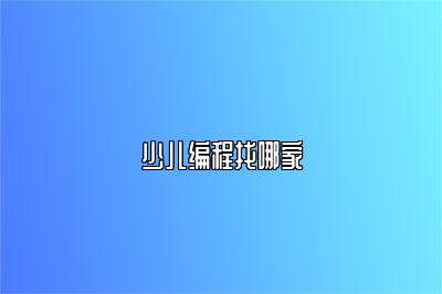 少儿编程找哪家 