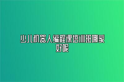 少儿机器人编程课培训班哪家好呢