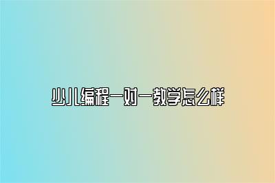 少儿编程一对一教学怎么样 