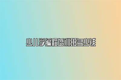 少儿学编程培训班多少钱