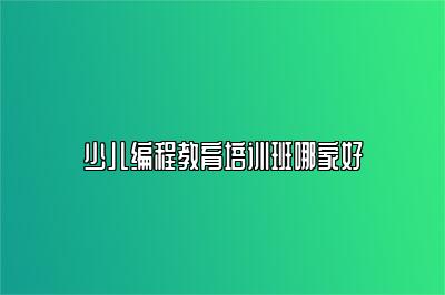 少儿编程教育培训班哪家好 