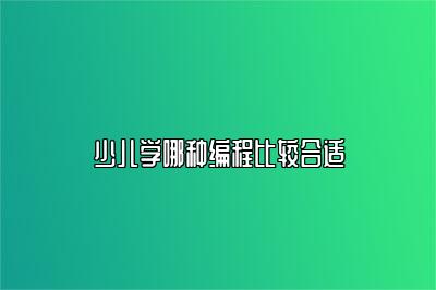 少儿学哪种编程比较合适 