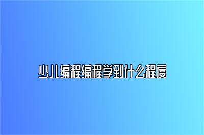 少儿编程编程学到什么程度 
