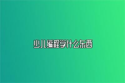 少儿编程学什么东西 