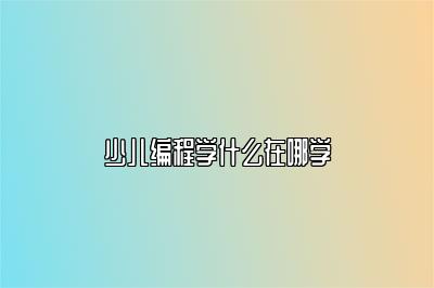 少儿编程学什么在哪学 