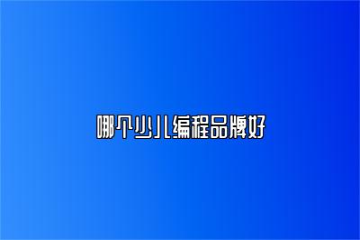 哪个少儿编程品牌好 