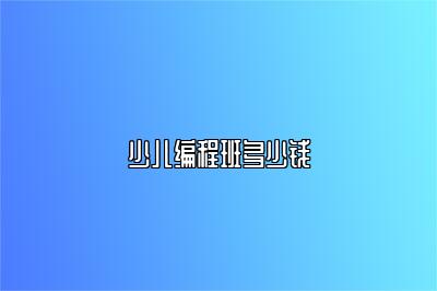 少儿编程班多少钱 