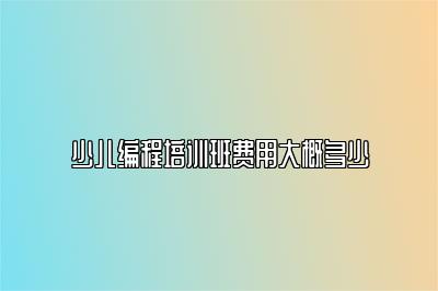 少儿编程培训班费用大概多少 