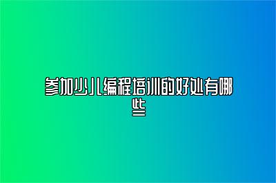 少儿编程培训有哪些好处？学完之后怎么样？ 