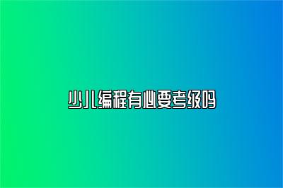 少儿编程有必要考级吗