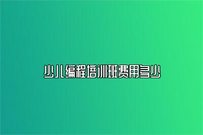 少儿编程培训班费用多少 