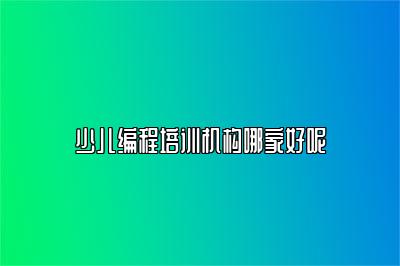 少儿编程培训机构哪家好呢