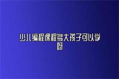 少儿编程课程多大孩子可以学呀 