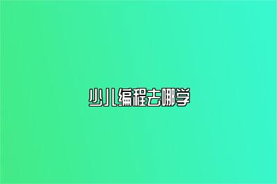 少儿编程去哪学 