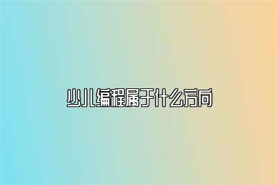 少儿编程属于什么方向 