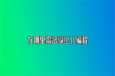 在哪里报名学少儿编程 
