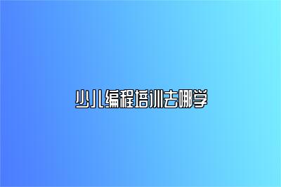 少儿编程培训去哪学 