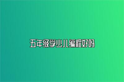 五年级学少儿编程好吗 