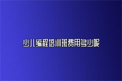 少儿编程培训班费用多少呢 