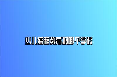 少儿编程教育报哪个学校 