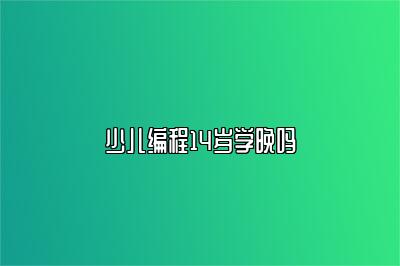 少儿编程14岁学晚吗 