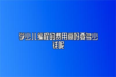 学少儿编程的费用高吗要多少钱呢 