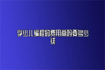 学少儿编程的费用高吗？要多少钱 