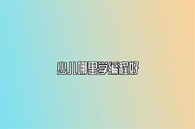 少儿哪里学编程好 