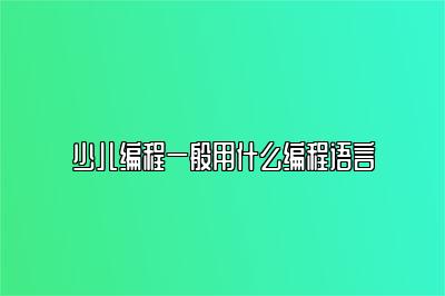 少儿编程一般用什么编程语言 
